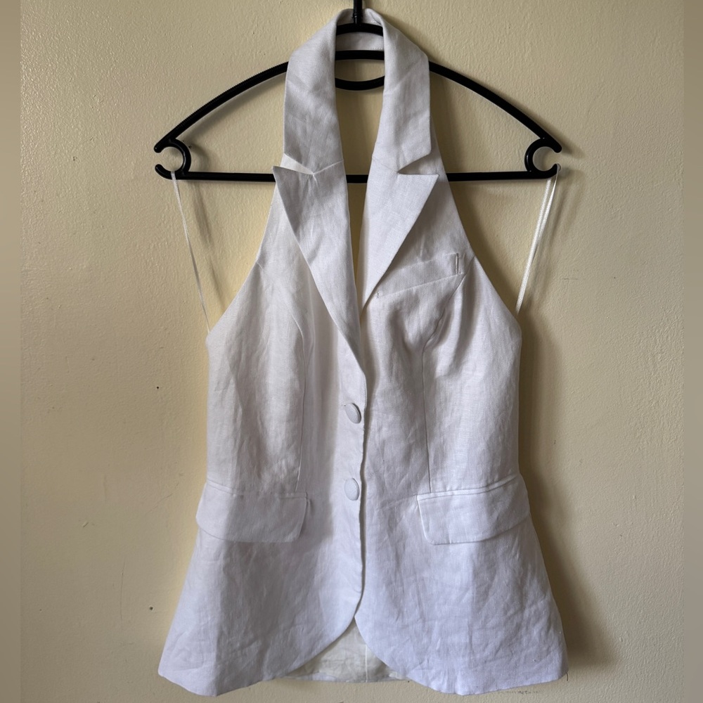New Reformation Brennan Linen Vest View 2